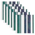 thumbnail image 2 of Iauyy Satin Napkins Set of 4- Teal Blue Stripe Pattern DIY Printing Decoration Cloth Napkin- Easy Care for Home/Party, 2 of 8