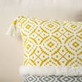 thumbnail image 5 of Phantoscope 18" x 18" Yellow Striped Velvet Polyester Decorative Throw Pillow, Strong Zipper 2 Count, 5 of 7
