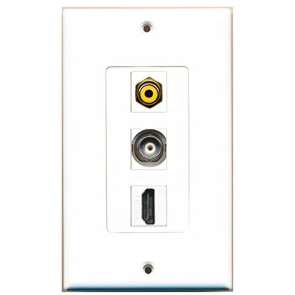 RiteAV - 1 Port HDMI and 1 Port RCA Yellow and 1 Port BNC Decorative Wall Plate Decorative