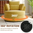 thumbnail image 2 of DREAMSIDEA Swivel Barrel Accent Chair with Storage Ottoman, Chaise Lounge Indoor with Removable Pillow, Oversized Swivel Sofa Chair for Living Room, Chenille Yellow, 2 of 6