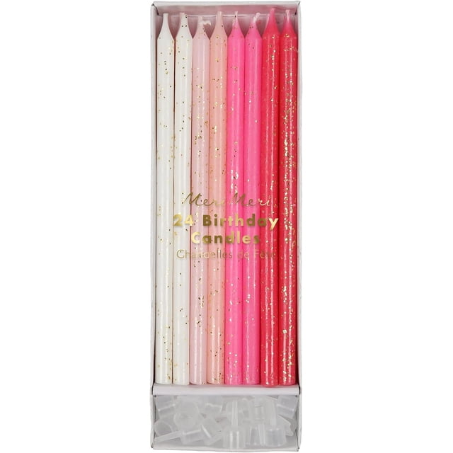 Meri Meri Birthday Candles, 24 Candles (Pink)