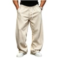 thumbnail image 3 of Men's Sweatpants Athletic Casual Pants with Pockets Workout Gym Joggers Solid Color Elastic Waist with Drawstring Pant, 3 of 7