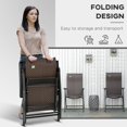 thumbnail image 4 of Outsunny Ensemble de 2 Chaises Pliantes d'Extérieur en Osier avec Dossier Réglable, 4 of 10