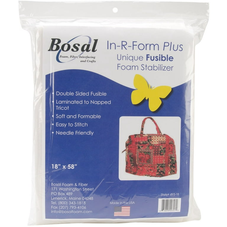 Bosal In-R-Form Plus Double Sided Fusible Foam Stabilizer 18in x 58in,  Purse and Bag Batting for Crafting -  日本