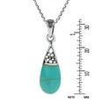 thumbnail image 4 of Filigree Swirl Teardrop Turquoise Inlay .925 Silver Necklace, 4 of 6