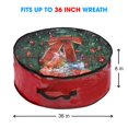 thumbnail image 2 of Propik Bolsa De Almacenamiento Para Coronas Navideñas De 36 Pulgadas – Contenedor Navideño Con Ventana Transparente – Tela Resistente A Desgarros – 36 Pulgadas X 36 Pulgadas X 8 Pulgadas (Rojo), 2 of 5