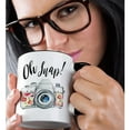 thumbnail image 2 of 3drose, Oh Snap with a Pretty Floral Watercolor Camera Illustration, 11oz Two-tone Black Mug, 2 of 6