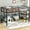 Black + Metal + Twin2, variant on Twin Size Metal Loft Bed with Storage Shelf, Loft Bed with Easy Climbing Ladder and Guardrails , Black