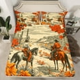 thumbnail image 2 of Manfei Cowgirl Cowboy Twin Sheet Sets for Kids, Tribal Western Horse Twin Fitted Sheet, Cactus Flower Flat Sheet, Super Cozy Room Decor, 3-Piece, 2 of 7