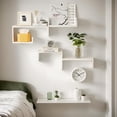 thumbnail image 4 of 5 Piezas Repisas Flotantes, Estantes Flotantes Con Varios Estilos Que Se Pueden Ensamblar Libremente, repisas Flotantes De Pared, Repisas Para Recamara, Para Dormitorio, Sala, Estudio, Cocinaʌ, 4 of 7