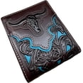 thumbnail image 4 of Floral Leather Longhorn Embossed Wallet, 4 of 11