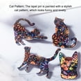 thumbnail image 3 of Broches de dibujos animados Gato estampado floral Acrílico Sonducket Estilo vintage, 3 of 6