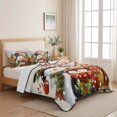 thumbnail image 5 of Quilts King Size Bedding Set, Christmas Lightweight Quilted Comforter, Xmas Snowflake Pine Tree Snowman Elk Penguin Winter Reversible Bedspread Coverlet with Pillow Covers for All Season, 96" x 106", 5 of 9