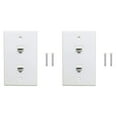 thumbnail image 1 of 2 Pack 2 Port Ethernet Wall Plate, Cat6 Female to Female Wall Jack RJ45 Inline Coupler Wall Outlet, White, 1 of 7
