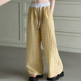 thumbnail image 4 of Huanglei Girls Pants Casual Straight Leg Checkered Print Elastic Waist Comfortable Daily Wear For Kids Age 6 15 For School Outdoor Vacation Spring Summer Fall Outdoor Jogger Pants, 4 of 6