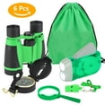 thumbnail image 4 of Ensemble de Jumelles Jumelles Cadeau Exploration Extérieure Jumelles 6 Pcs Ensemble de Jumelles Exploration Extérieure Cadeau Éducatif pour Jeunes Enfants pour Camping Randonnée Vert, 4 of 8