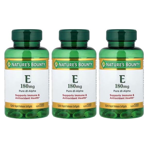 Nature's Bounty Vitamin E 180mg Pure DL-Alpha 120 Softgels (Pack of 3)