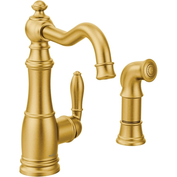 Moen S72101 Weymouth Low-Arc Kitchen Faucet - Gold