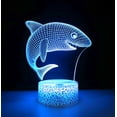 thumbnail image 2 of YSTIAN 3D Shark Fish Night Light led Lamp Illusion 16 Color Changing Table Desk Decoration Lamps Birthday Gift Acrylic Base USB Cable Toy, 2 of 6
