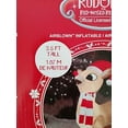 thumbnail image 4 of Gemmy Christmas Airblown Inflatable Standing Rudolph w/Santa Hat & Scarf, 3.5 ft Tall, Brown, 4 of 5