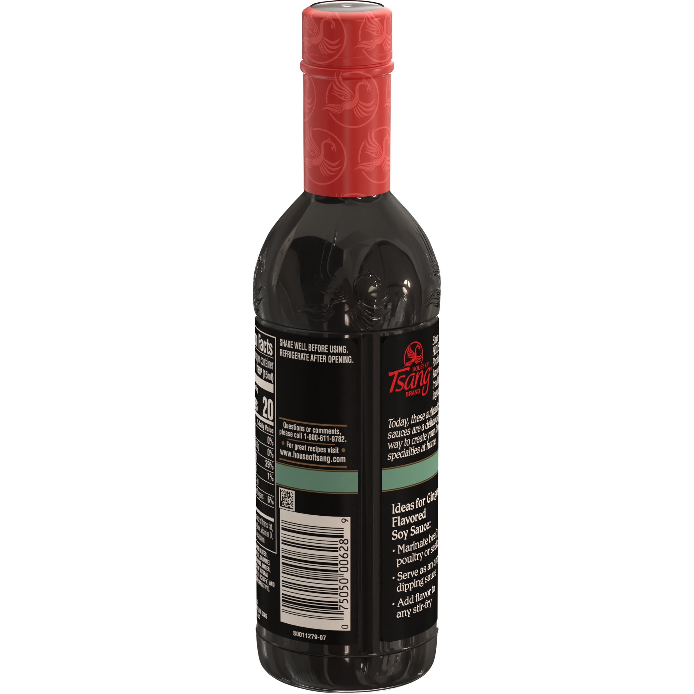 (6 pack) HOUSE OF TSANG Ginger Soy Sauce, Shelf Stable, 9.85 oz Plastic Bottle