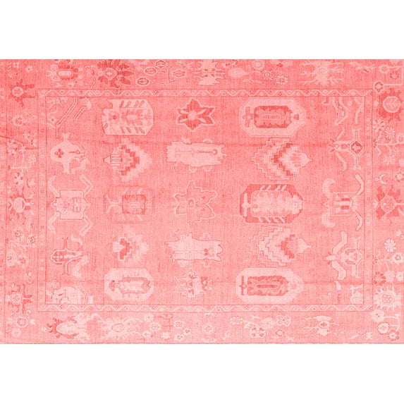 Ahgly Company Indoor Rectangle Abstract Red Modern Area Rugs, 4' x 6'