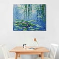 thumbnail image 3 of Nawypu 3D Print simulation painted texture on canvas painting Claude Monet Classic Wall Art Water Lilies with Hanging Willow Made Ornate Framed 3D Brushstroke UNIQUE INNOVATION Patent pending, 3 of 5