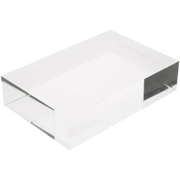 Plymor Clear Polished Acrylic Rectangular Display Block, 1.5" H x 6" W x 4" D