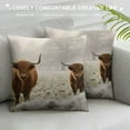 thumbnail image 3 of GOSMITH Throw Pillow Covers Cases  Hairy Scottish Highland Cattles Soft Cozy Decorative Square Pillow Protector Cushion Cover for Home Sofa Couch, 3 of 5