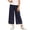 Navy, variant on Umfun Girls Pants Girls Gingham Wide Leg Pants Lace Trim Elastic Waist Casual Cropped Trousers for School and Daily Wear