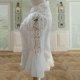 thumbnail image 1 of Lolita Blusa Camisa Encaje Malla Top Floral Ahuecado Volante Manga Delgado Blanco LingWen 8390611406219, 1 of 1