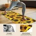 thumbnail image 4 of Green Leaf Sunflower Pattern Hot Yoga Mat Towel Non Slip for Hot Yoga - Quick-Drying Yoga Mat Cover with 4 Corner Pockets with Travel Bag - Hot Yoga Towel Non Slip 74"x26", 4 of 6