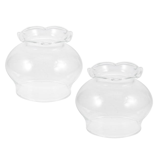 FELTECHELECTR 2 cubiertas de vidrio para lámpara de queroseno, transparentes, para lámpara de aceite, para el hogar, para el templo.
