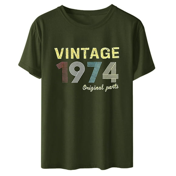 Liamobondopolis - Camisetas de regalo para el 50.º cumpleaños de mujer, divertidas camisetas vintage de 1974, camisetas casuales retro para fiesta de cumpleaños