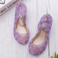 thumbnail image 2 of EeaseMX 1 par de hermosas sandalias de plástico color gelatina para niñas pequeñas, talla 30, color morado, 2 of 7
