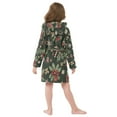 thumbnail image 7 of FORMRS Niños Bathrobe Unisex Hooded Robe Soft Plush Pajamas Sleepwear, Size 7-9T, Green Christmas Holly, 7 of 7