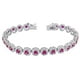 Miabella 14 5/8 CT TGW Zircone Cubique Rouge et Bracelet Floral Saphir Blanc Créé en Argent Sterling – image 3 sur 5