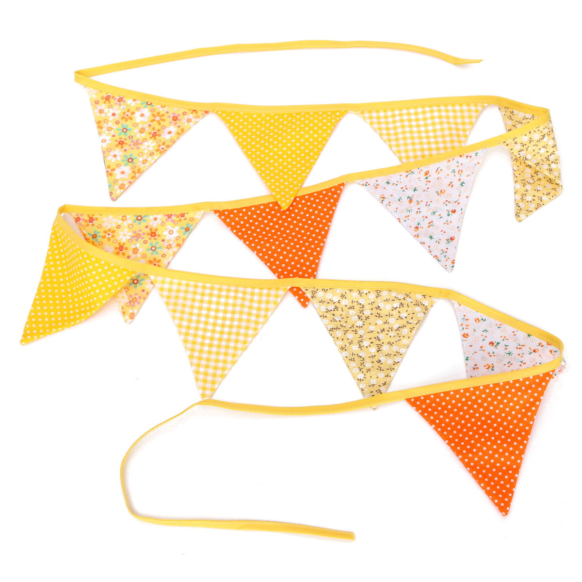 Various lengths. Hand Crafted Fabric Bunting in Orange Check and Peach