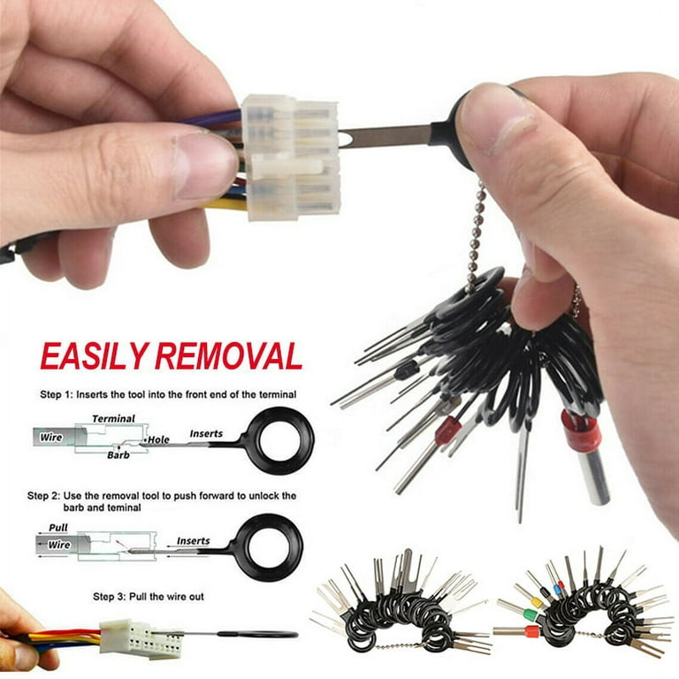 Automotive Plug Terminal Remove Tool Set Key Pin Car Electrical Wire Crimp Connector  Extractor Kit Accessories,82 pcs 