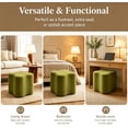 thumbnail image 3 of Casa Pura Furniture Olive Green Velvet Clover-Shaped Ottoman, 15.7 in, 250 lb Capacity, 3 of 7