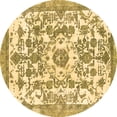 thumbnail image 1 of Ahgly Company Indoor Round Abstract Brown Modern Area Rugs, 8' Round, 1 of 4