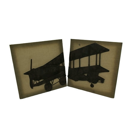 2 Piece Metal Vintage Airplane On Fabric Wall Hanging Set Canada - Vintage Metal Airplane Wall Decor 2 Piece Metal Vintage Airplane On Fabric Wall Hanging Set Canada - Vintage Metal Airplane Wall Decor