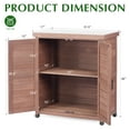 thumbnail image 3 of D-road Outdoor Storage Cabinet & Potting Bench Table with Metal Top, Wooden Patio Furniture, Garden Workstation, Brown, 3 of 6