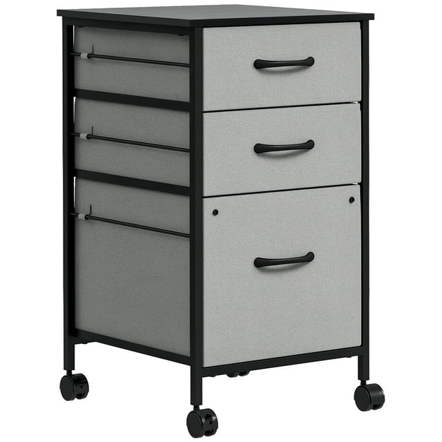 Vinsetto File Cabinet with Fabric Drawers and Hanging Bars for Letter Size