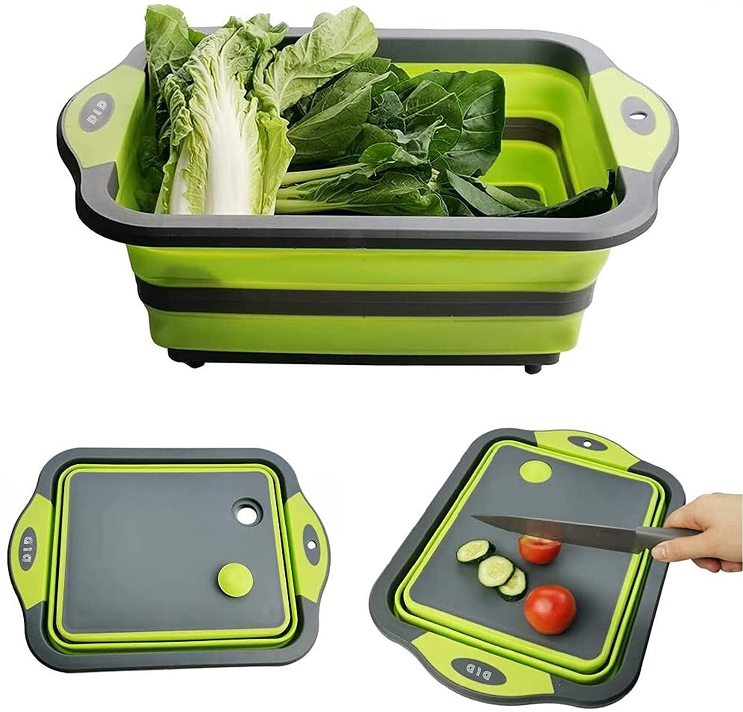 Details about  /  EZ Life Hub Bamboo Cutting Board with Containers Prep deck with Juice Groove
