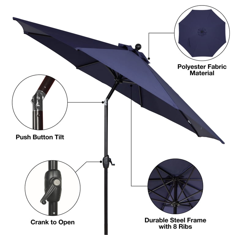 best patio umbrella with led 9/10/11/12ft Solar LED Square Cantilever Patio Umbrella