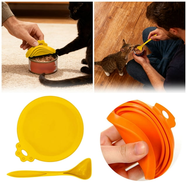 Couvercles Réutilisables en Silicone pour Aliments pour Animaux de Compagnie avec Joint Hermétique et pour un Rangement Frais
