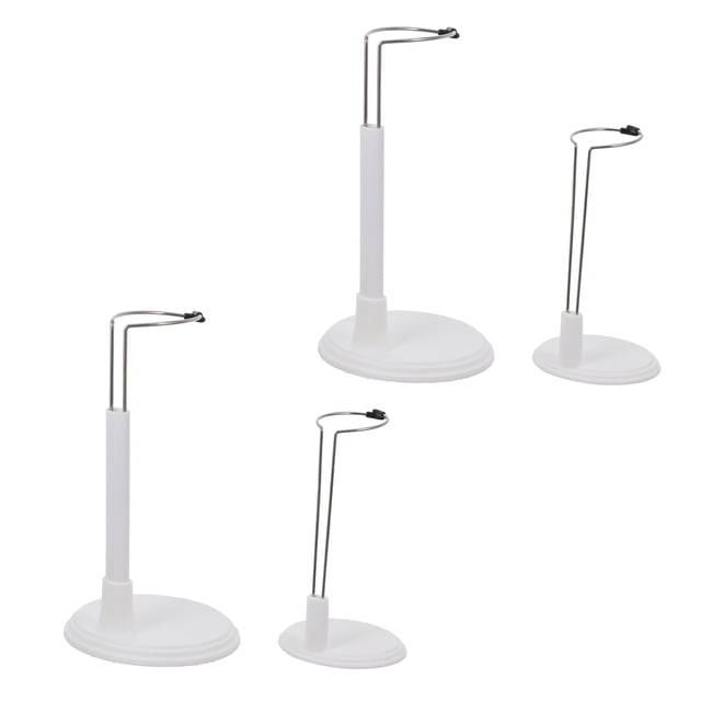 OULII Doll Display Rack 4Set White Plastic Action Figure Display Base Head Support For Collectors