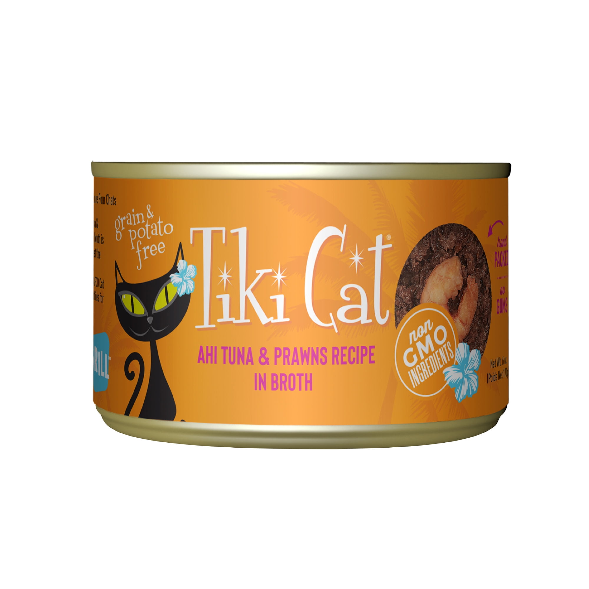 (2 pack) Tiki Cat Grill Wet Cat Food, Ahi Tuna, & Prawns, 6 oz. Can