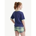 thumbnail image 2 of Justice Girls Short Sleeve Sleep Top and Shorts, 2-Piece, Sizes 5-18 & Plus, 2 of 4